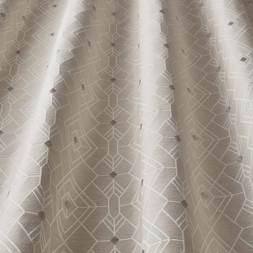 Art Deco Geometric Taupe Fabric Curtains
