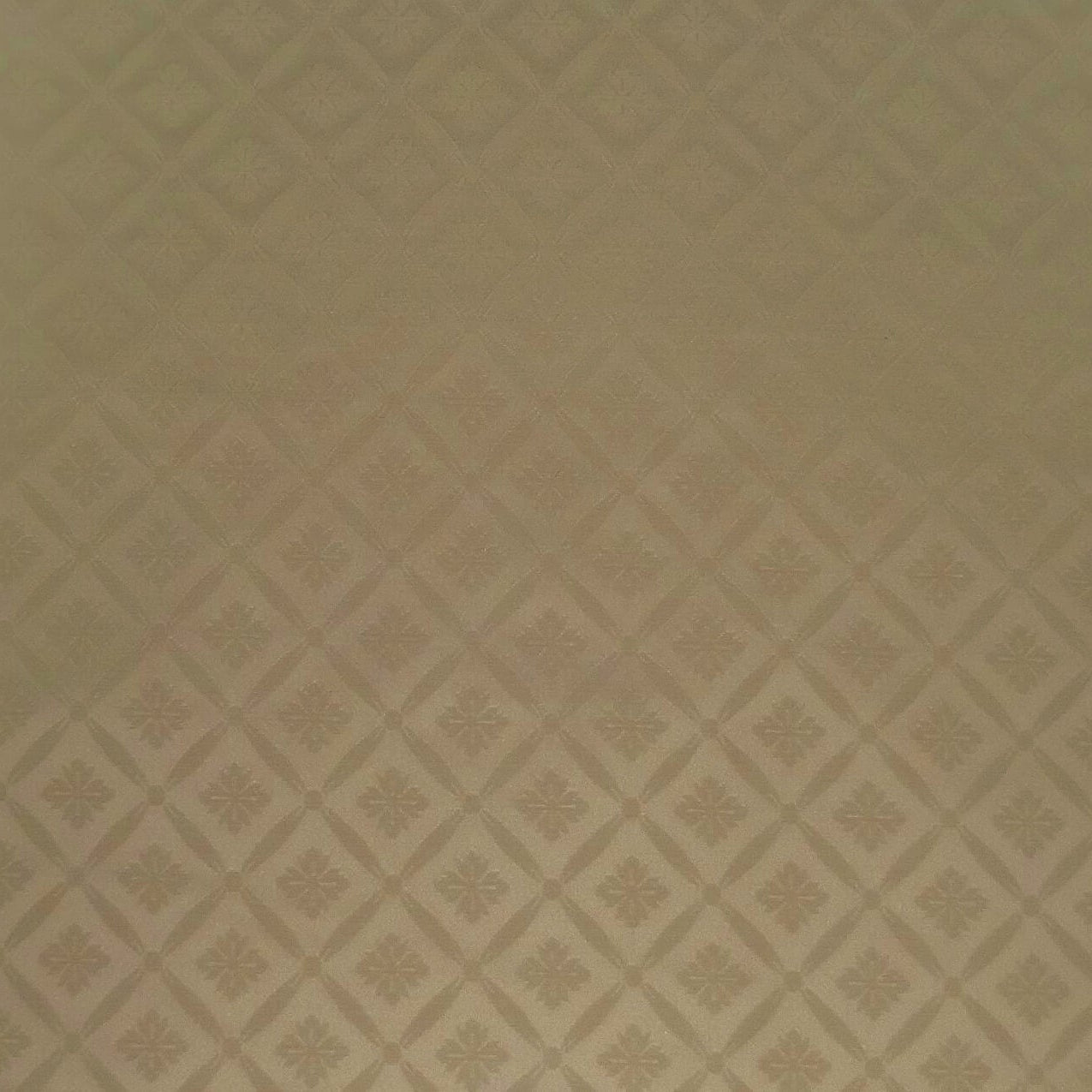 Blenheim Lattice Fabric Pearl with a gold damask trellis pattern, featuring a subtle shine and classic design for upholstery or curtains.