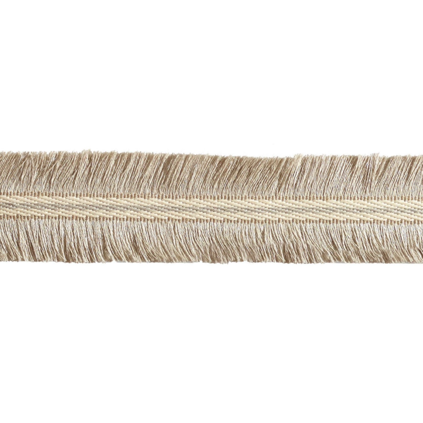 Baya Brush Fringe Braid 45mm Trim Pale Stone