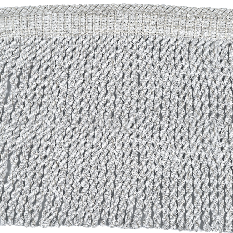 Close-up of a textured Bullion Fringe in Winter Linen