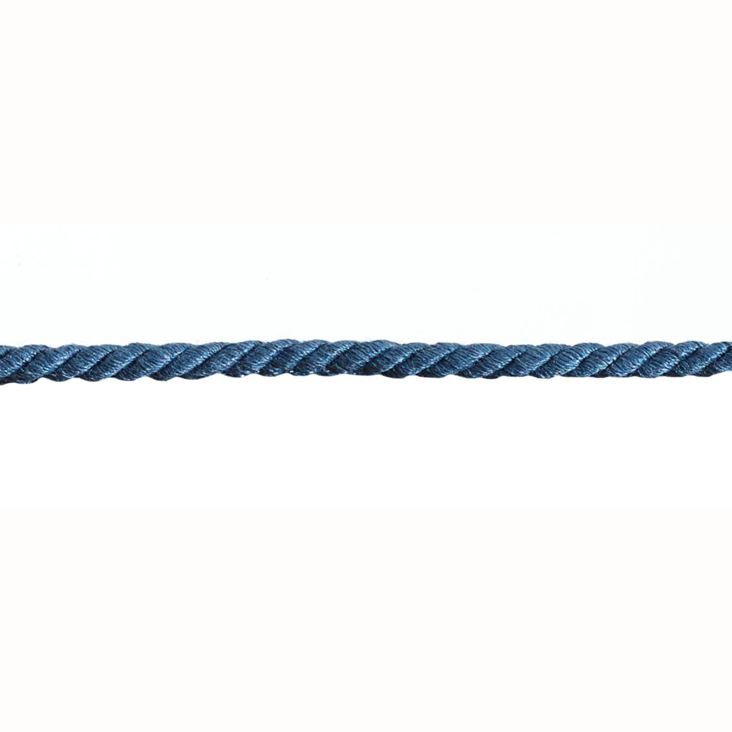 Blue cord trim on a white background