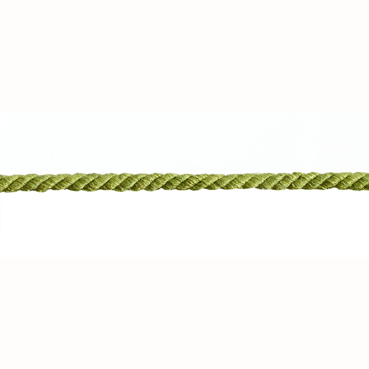 Green cord trim on a white background