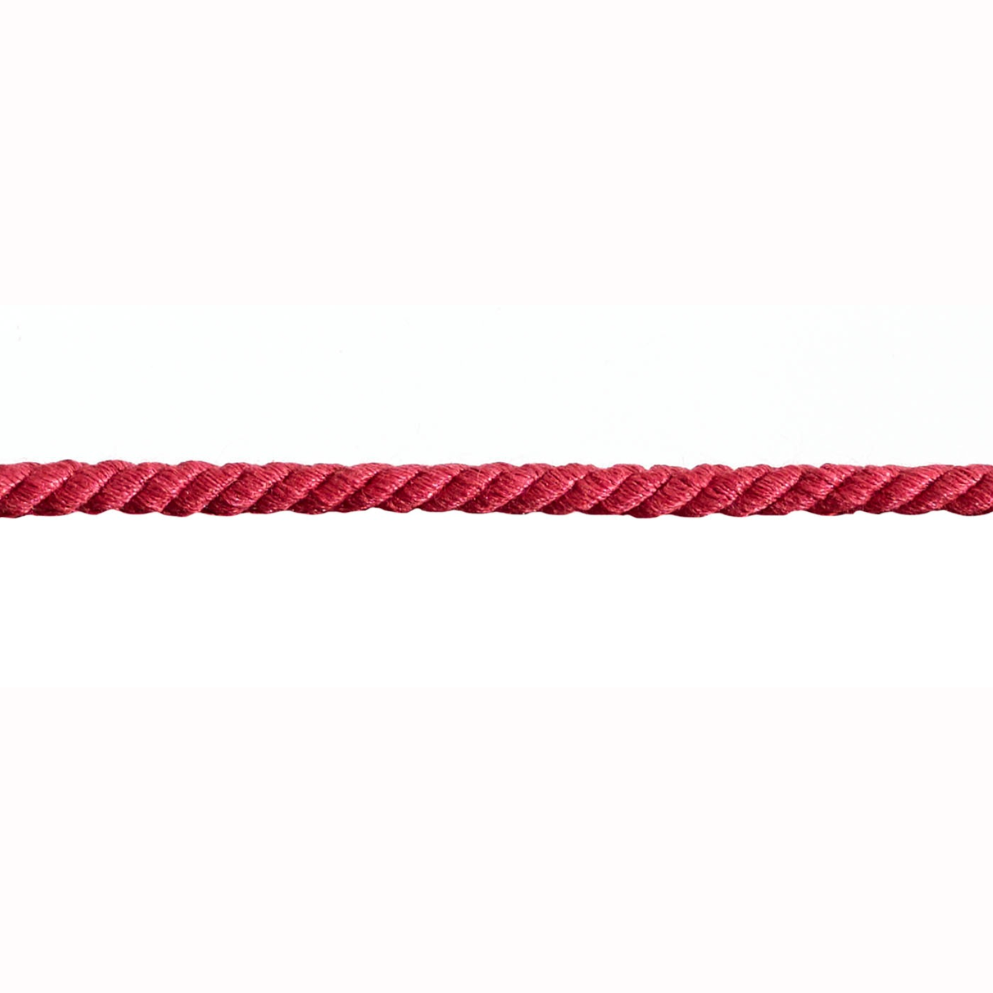 Red cord trim on a white background