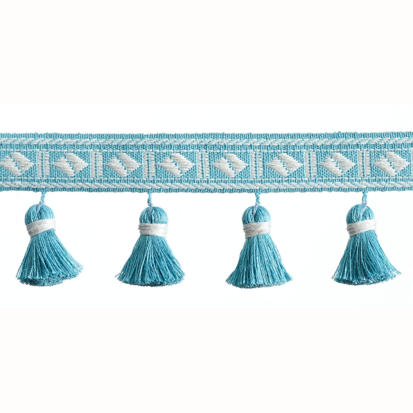 Baya Diamond Tassel Fringe 60mm Trim Cornflower