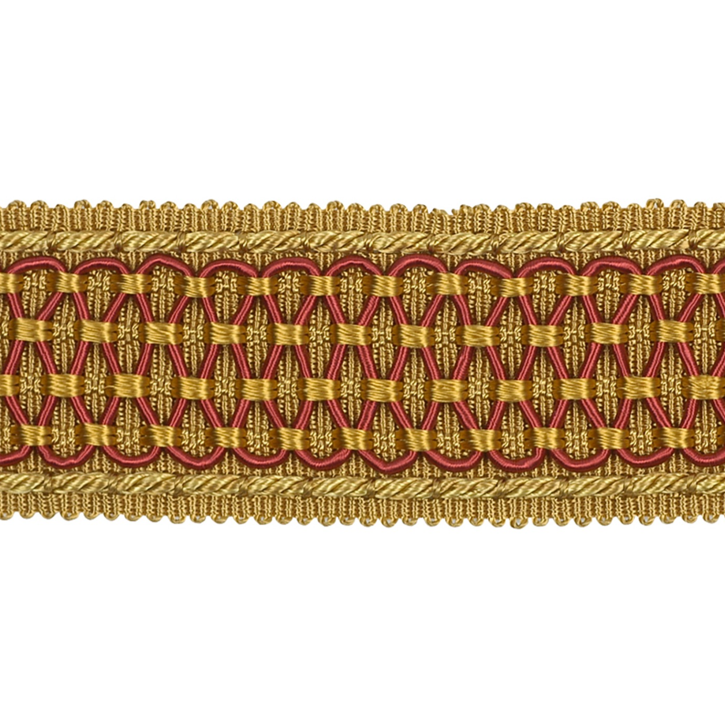 Belleforge Braid 35mm Trim Crimson/Gold