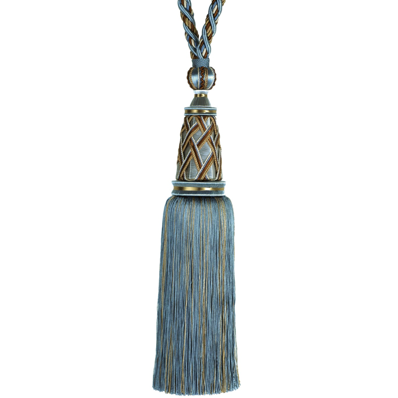 Decoluxe Decorative Single Tassel Tieback Drawing Room Blue