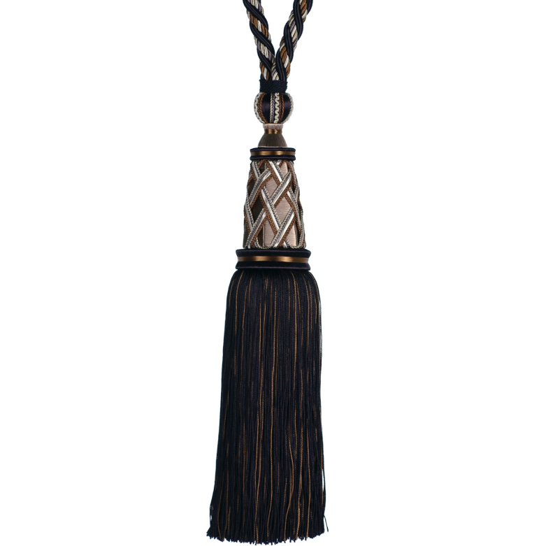 Decoluxe Decorative Single Tassel Tieback Pewter Noir