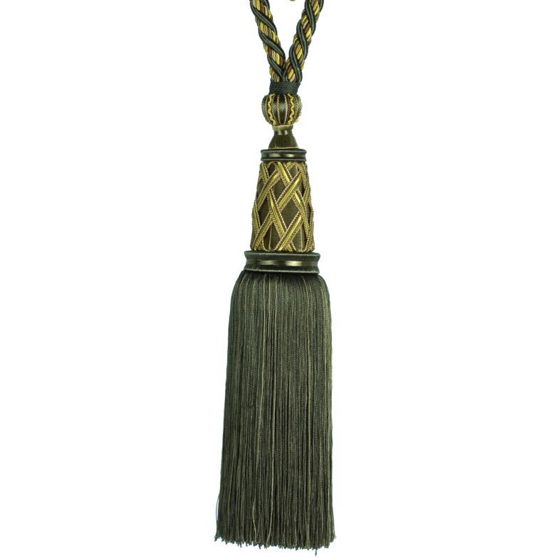 Decoluxe Decorative Single Tassel Tieback Verdant Gold