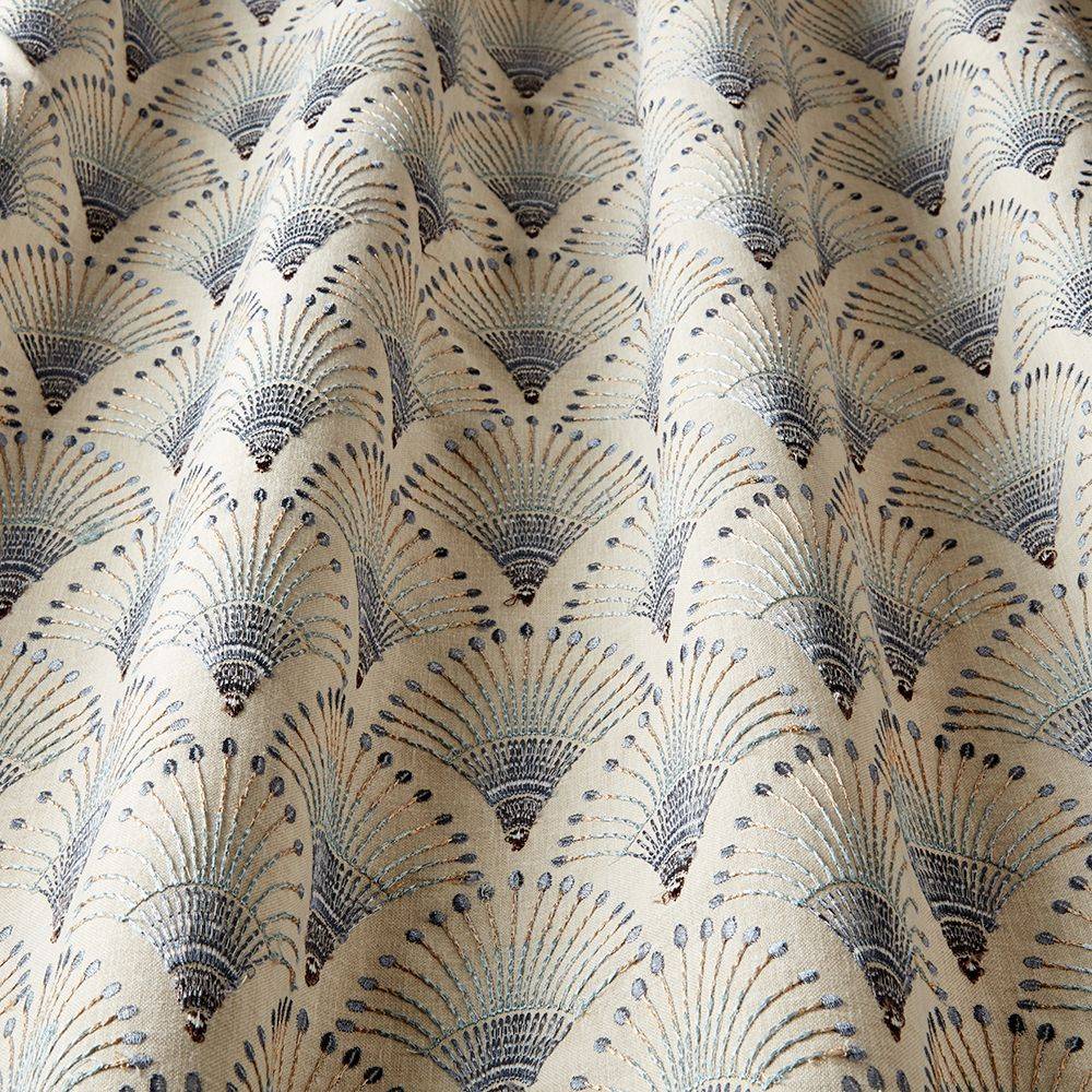 Art Deco Fan Wave Fabric Embroidered for Curtains