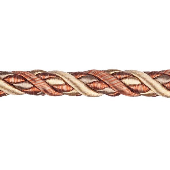 Florence Cord Trim Terracotta in warm terracotta, beige, and brown tones. Ideal for decorative trims and curtain accessories in home décor.