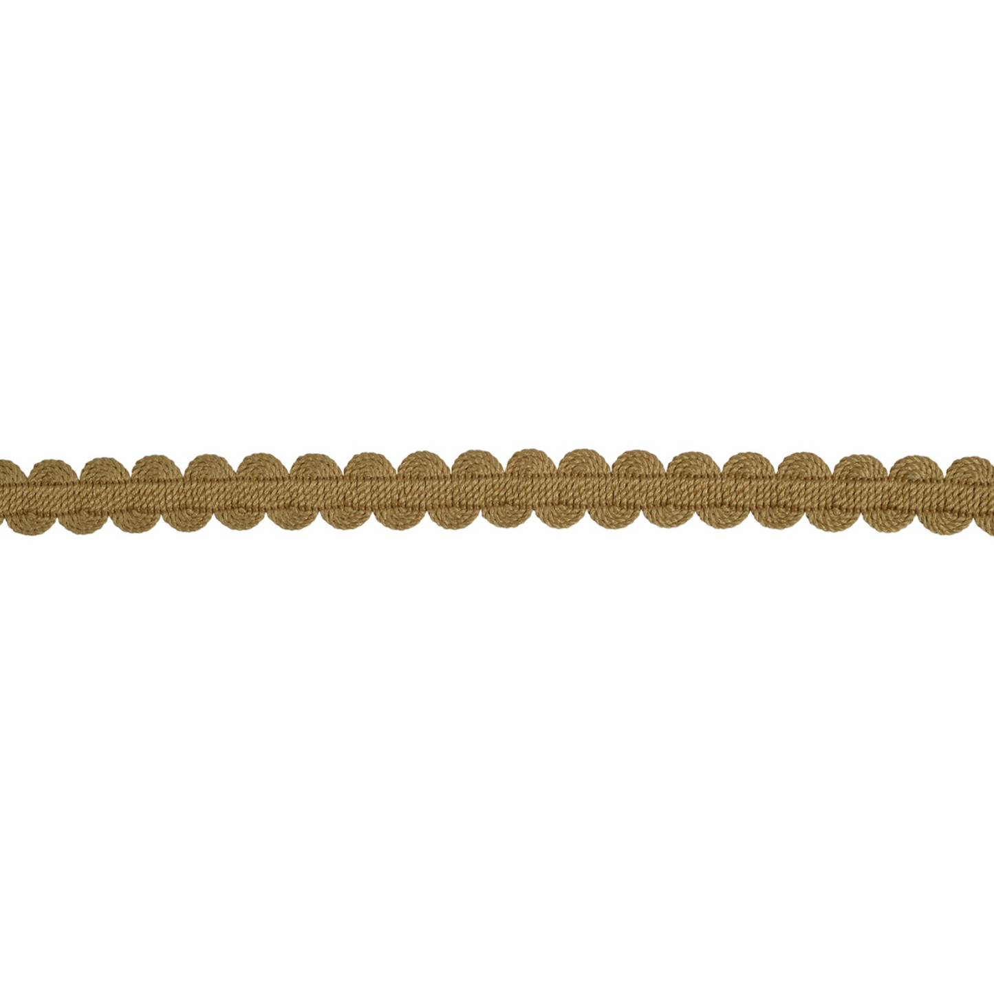 Lucent Gimp Braid 14mm Trim Gold on a white background