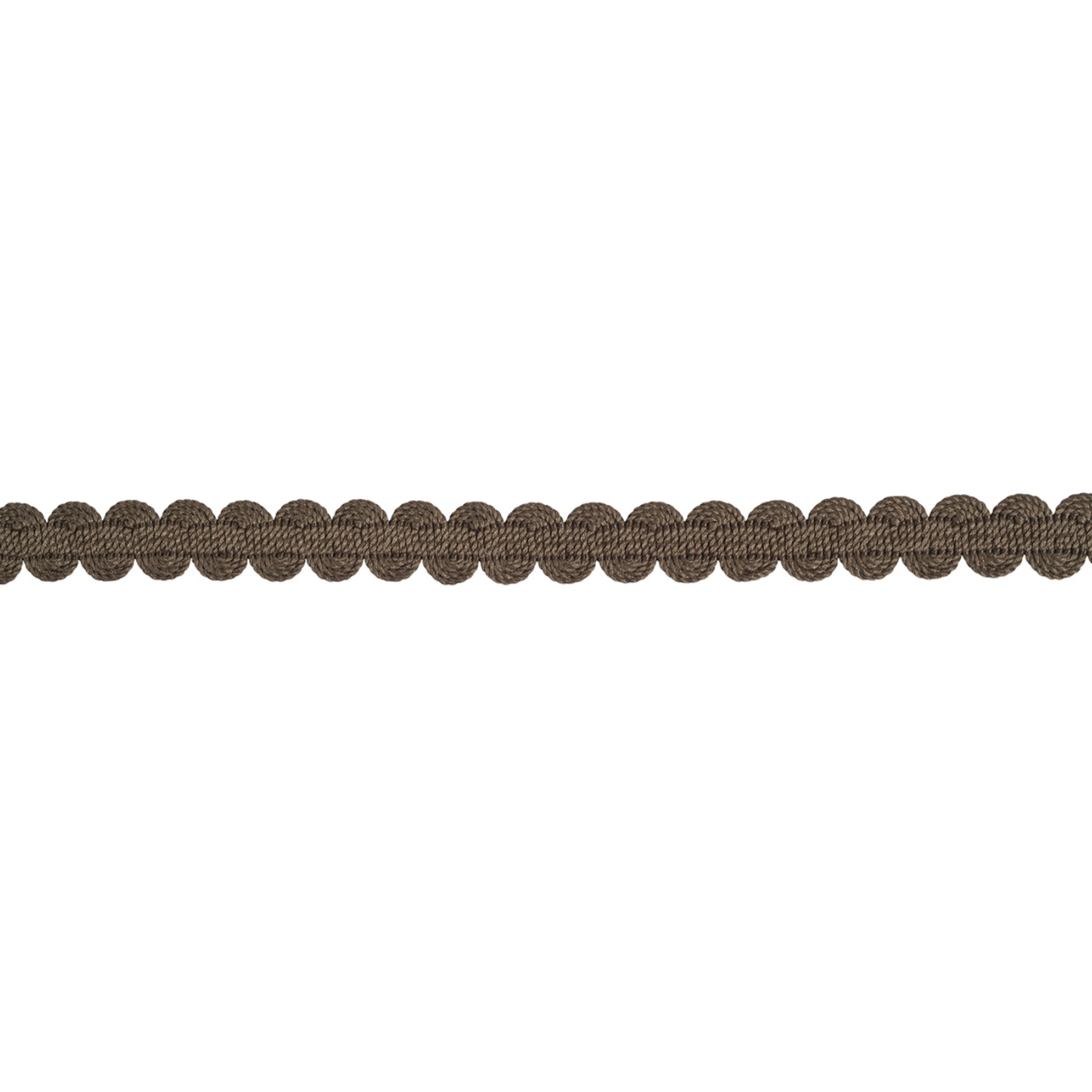 Lucent Gimp Braid 14mm Trim Mocha on a white background