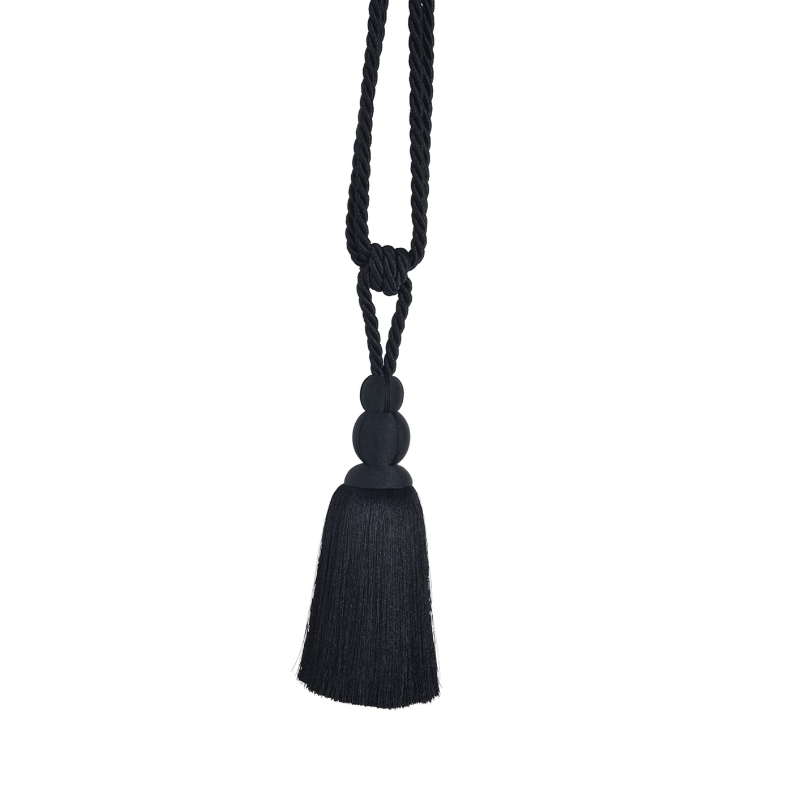 Lucent Single Tassel Tieback Charcoal