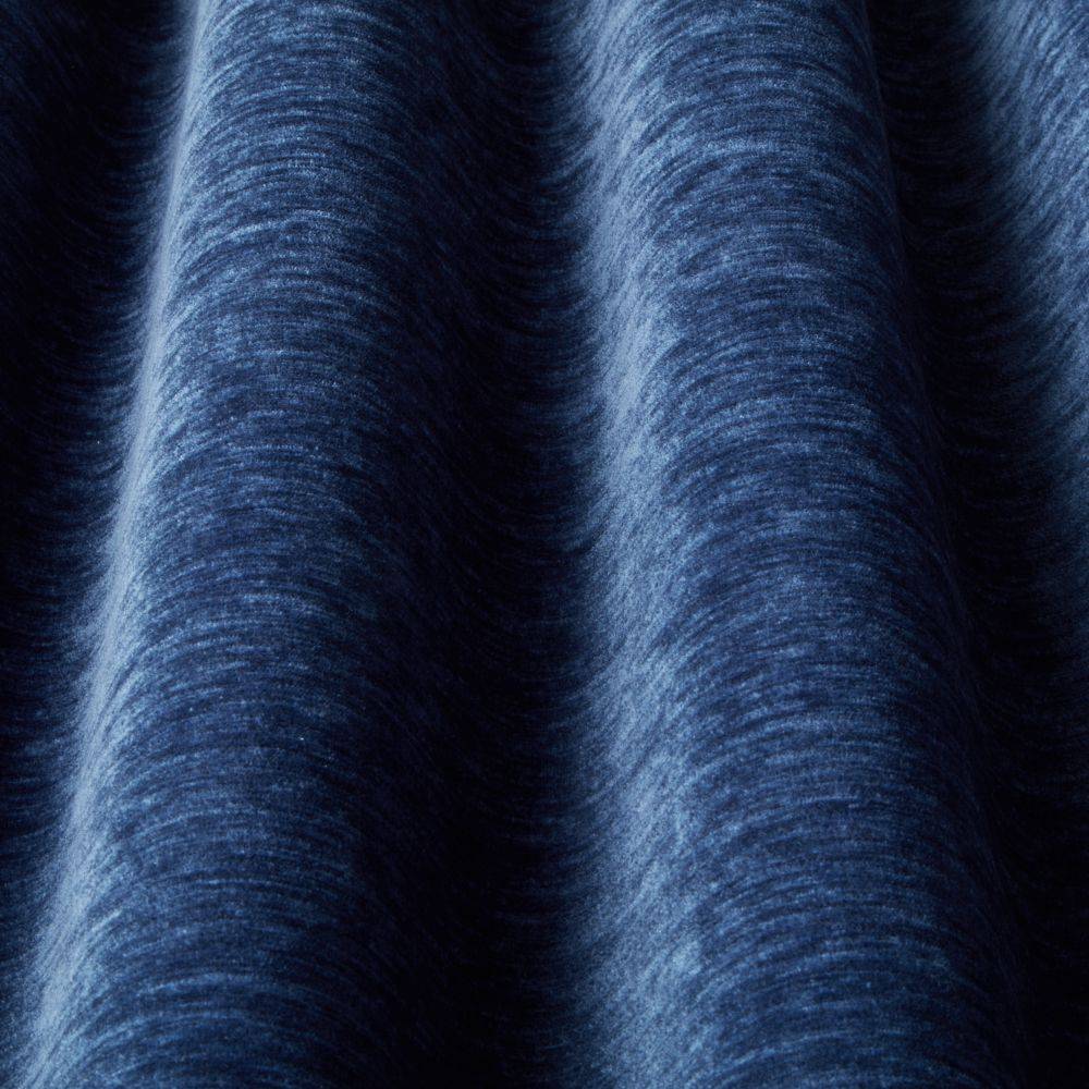 Luxe Contract Chenille Midnight fabric with rich blue tones and soft textured finish, ideal for durable upholstery in luxury interiors.