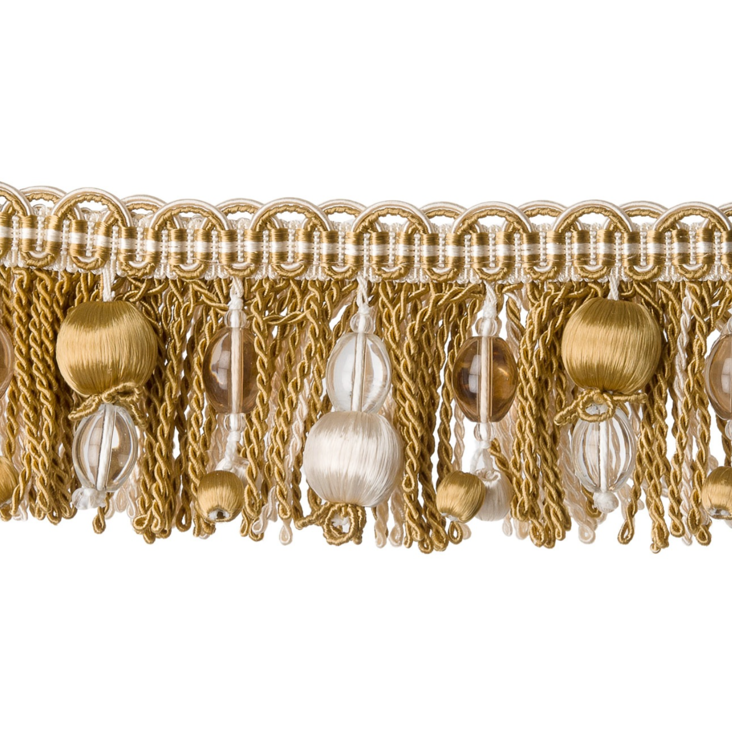 Orlaine Beaded Fringe 60mm Trim Old Gold