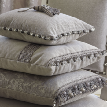 Orlaine Beaded Fringe 60mm Trim French Grey