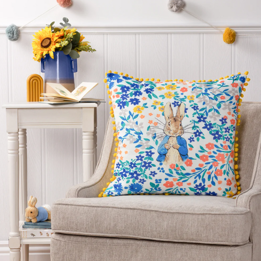 Florelli Peter Rabbit™ 100% Cotton Cushion Cobalt