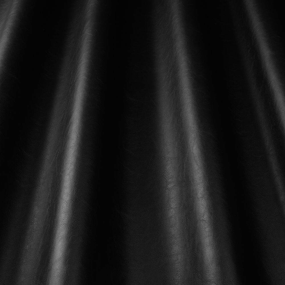 Close-up of Pommel Contract Onyx black leather-look vinyl with a smooth, flowing texture, showcasing its stain-resistant and waterproof qualities.