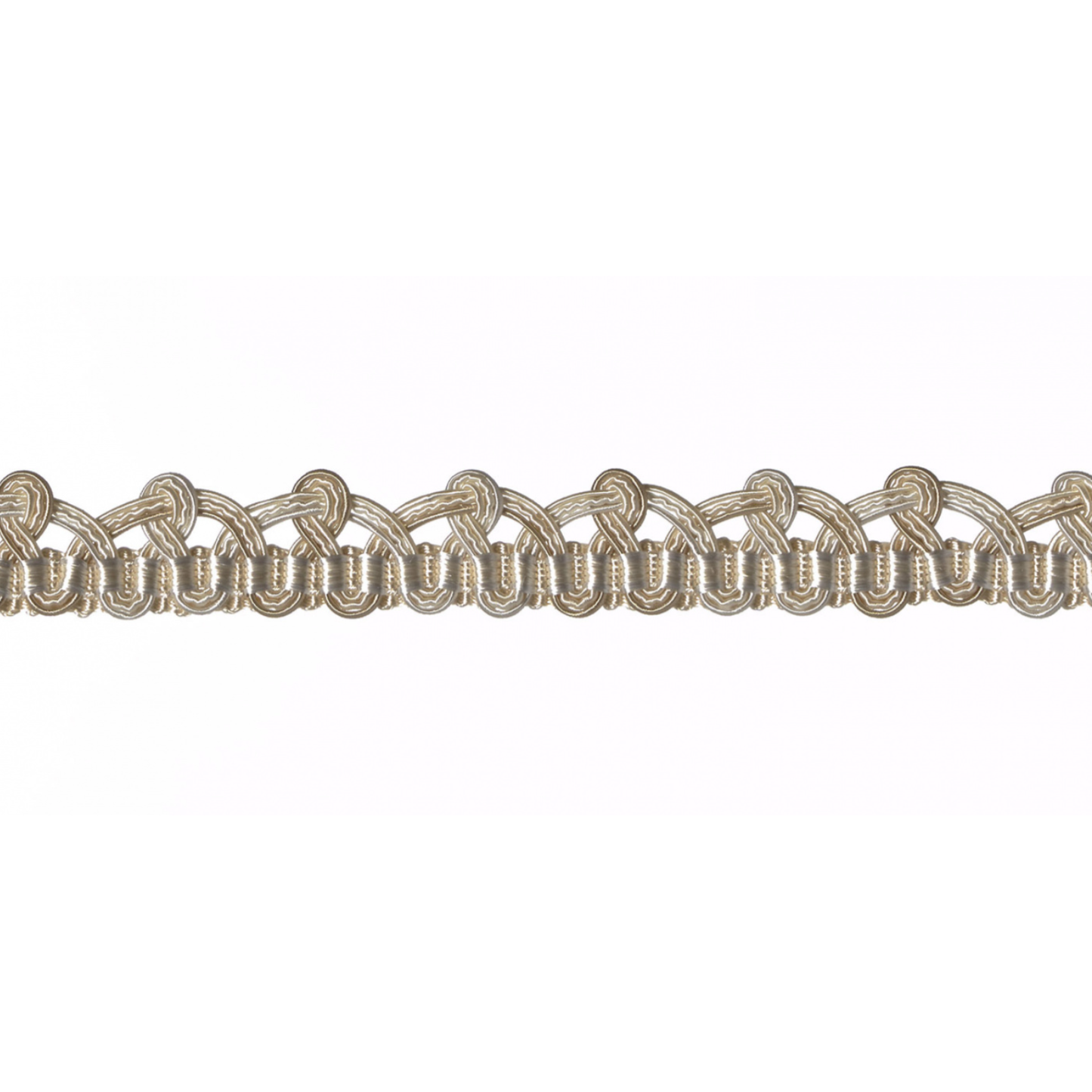 Decorative braided trim on a white background