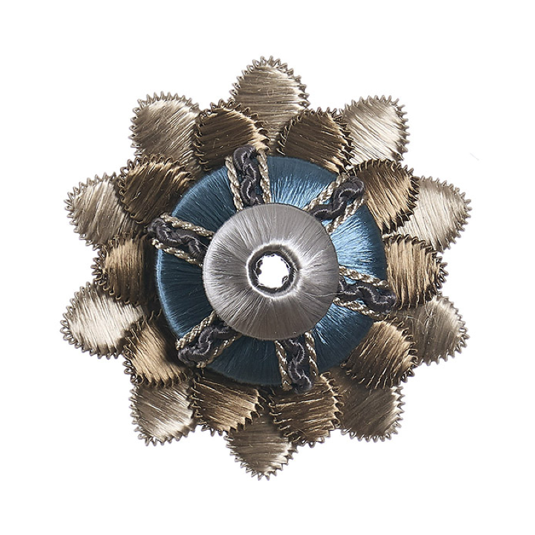 Regal Decorative 6cm Rosette Byzantine Blue on a white background