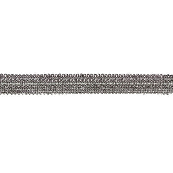 A grey ombre braid trim designed for use in soft furnishings such as curtains and upholstery.