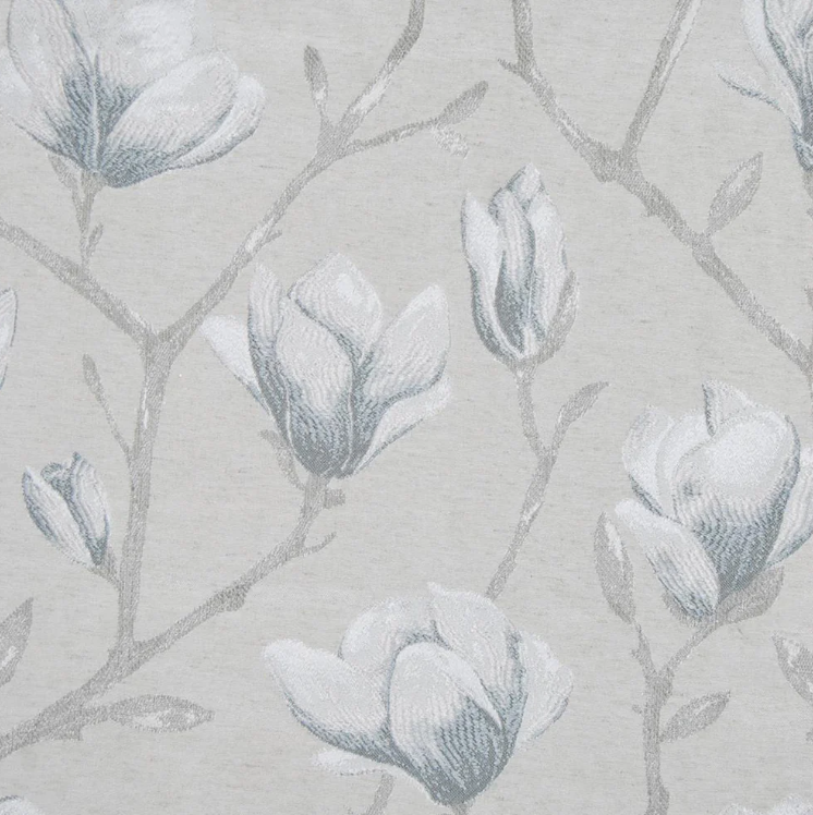 Soulby Floral Woven Jacquard Dove Curtain Fabric