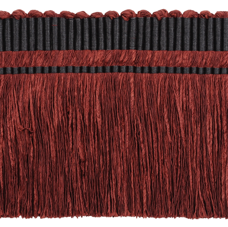 Strata Cut Fringe 120mm Trim Cherrywood