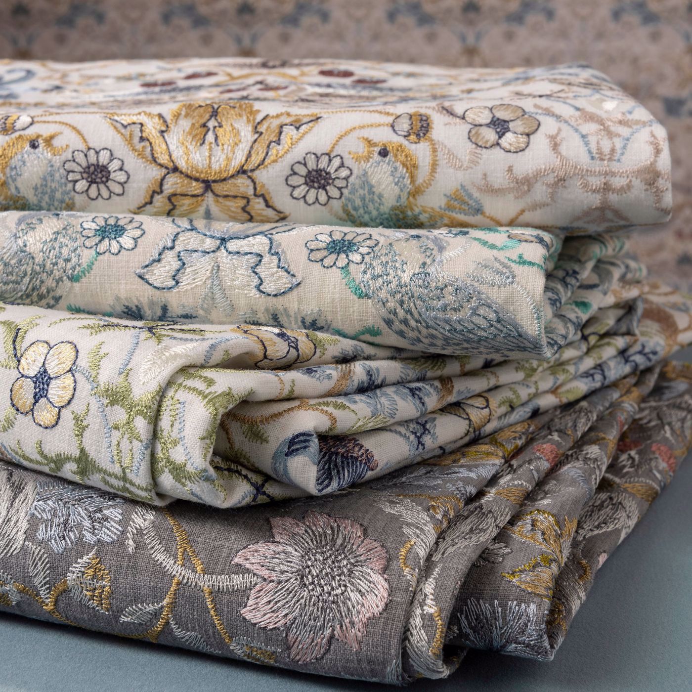 Strawberry Thief Embroidery Denim