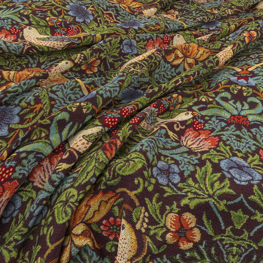 William Morris Strawberry Thief Tapestry Ebony Scatter Cushion