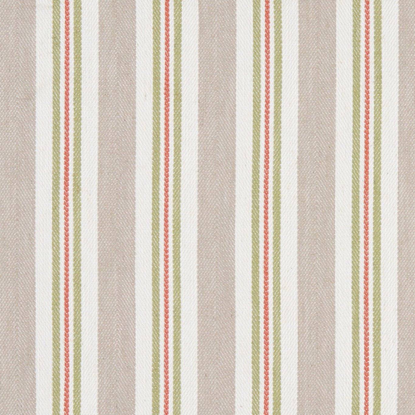 Tewkesbury Woven Stripe Spice fabric featuring beige, white, red, and green vertical stripes, ideal for curtains, blinds, and upholstery.