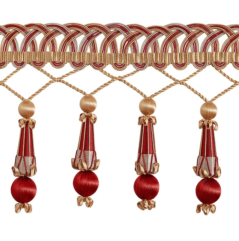 Valenza Decorative Beaded Pendant Fringe 14cm Trim Cardinal