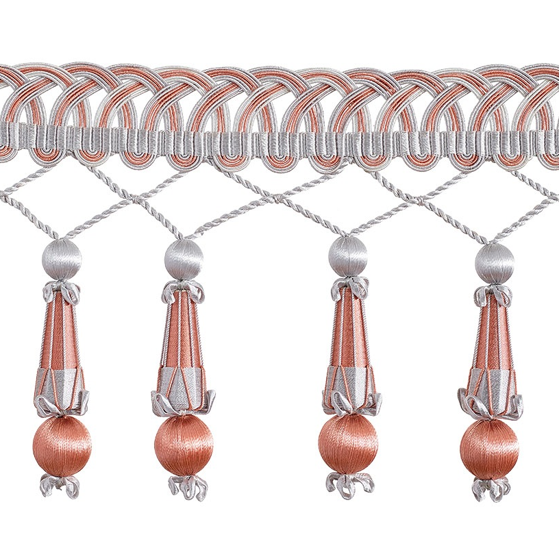 Valenza Decorative Beaded Pendant Fringe 14cm Trim Venetian Blush