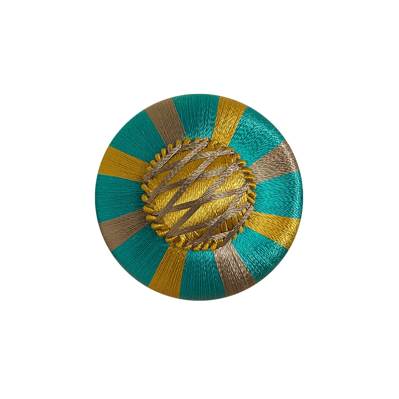 Valenza Decorative Braided Passementerie Rosette Verdigris Royale