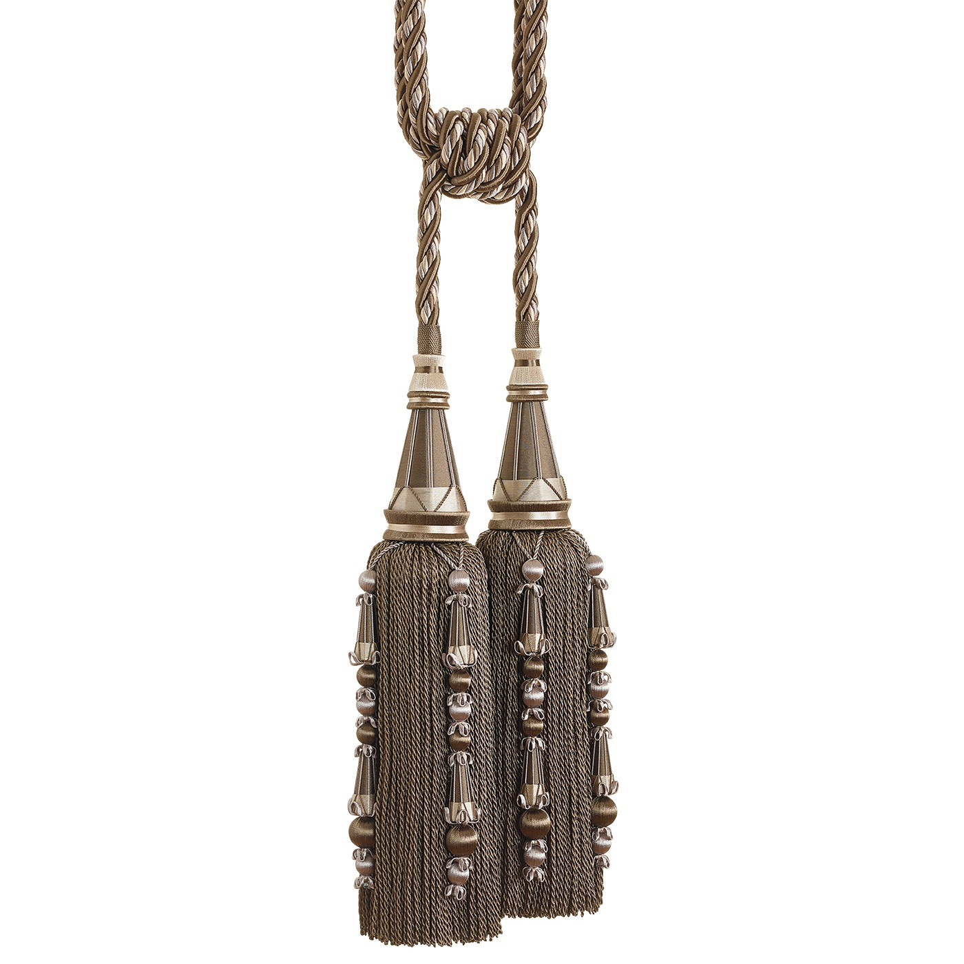 Valenza Decorative Double Tassel Tieback Antique Mushroom