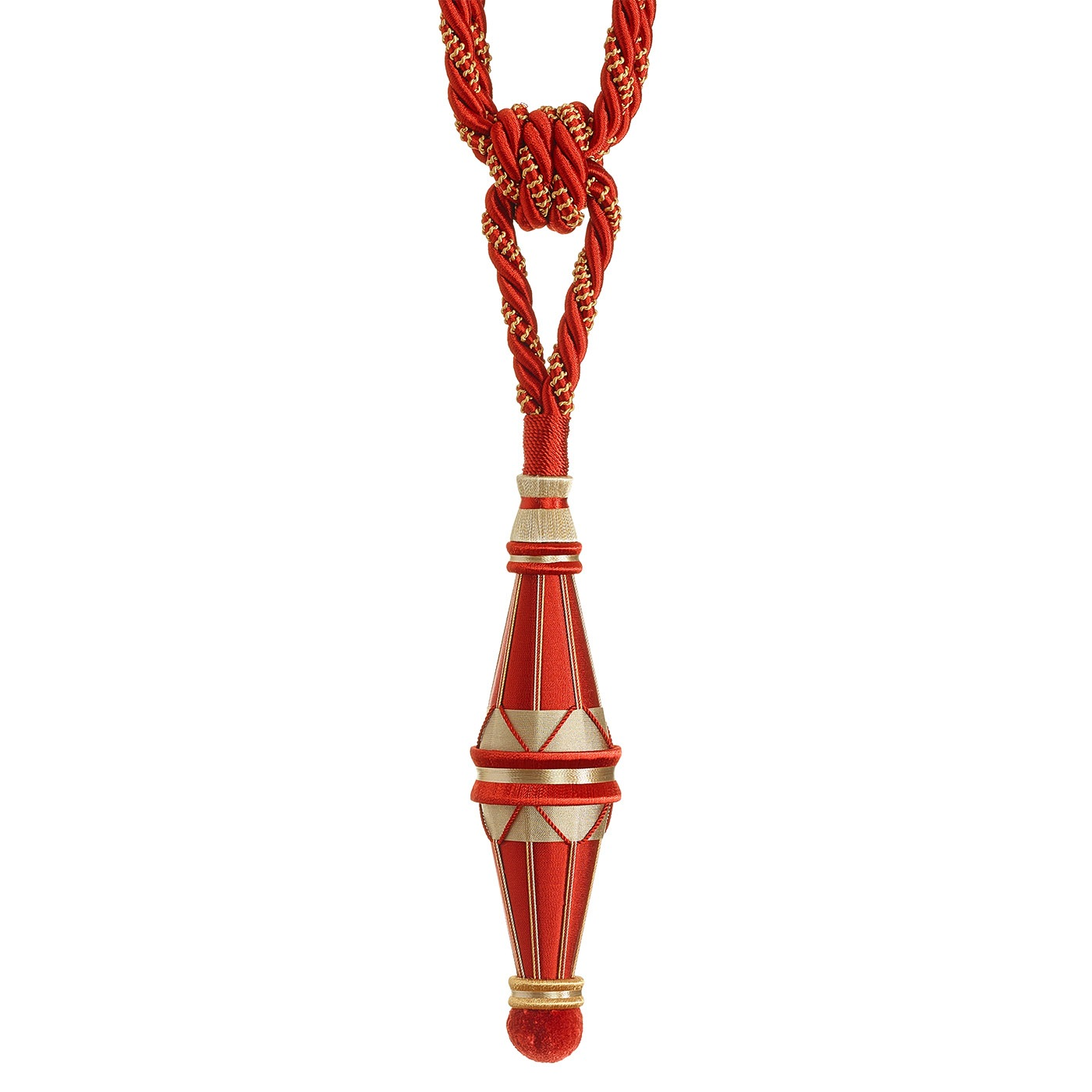 Valenza Luxury Braided Tassel Curtain Tieback Cardinal