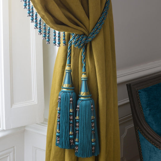 Valenza Decorative Double Tassel Tieback Verdigris Royale