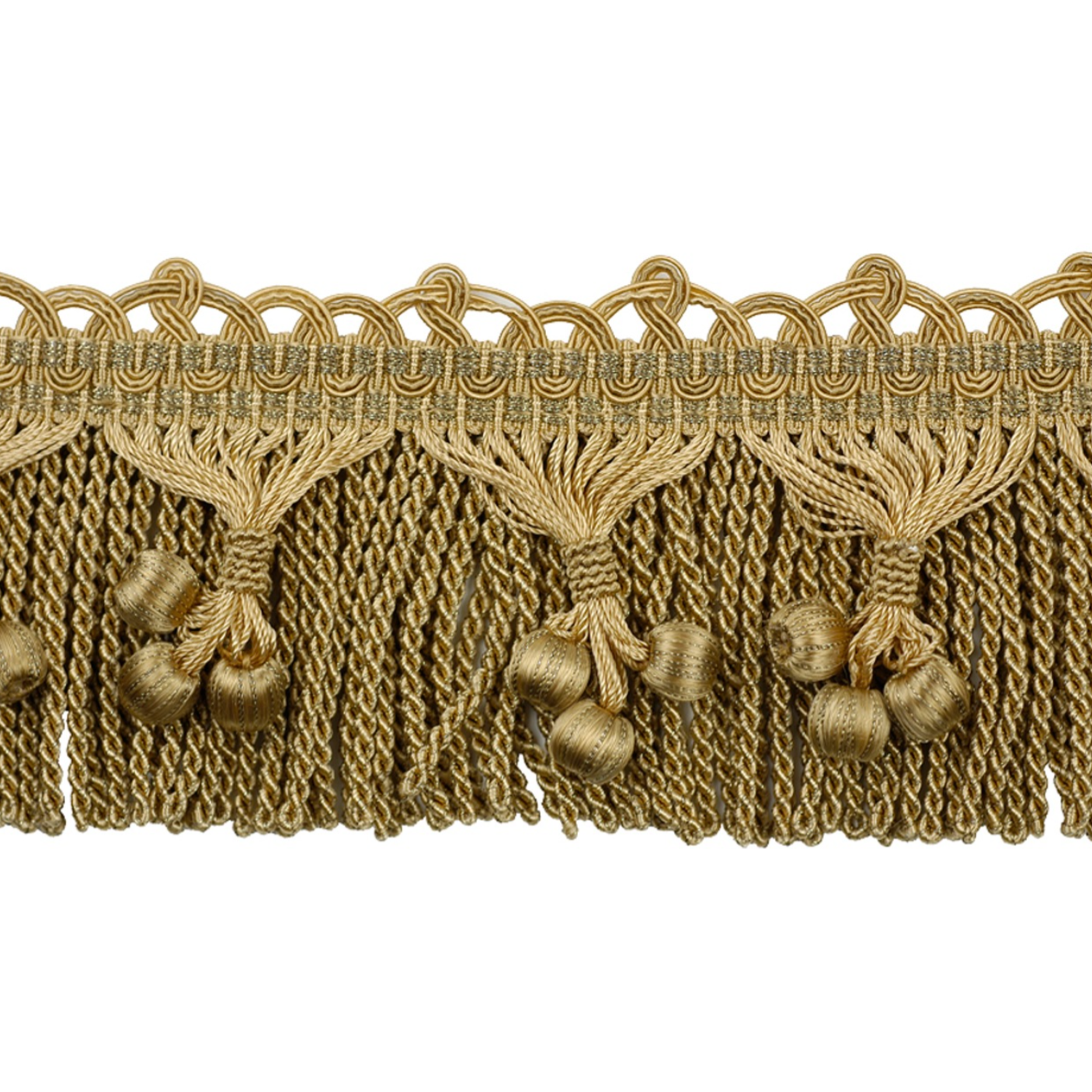 Versailles Beaded Bullion Fringe 70mm Trim Champagne