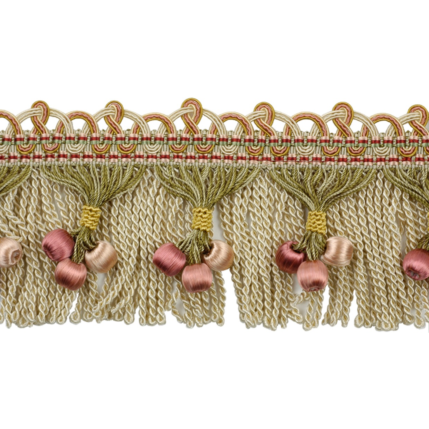 Versailles Beaded Bullion Fringe 70mm Trim Rose Garden