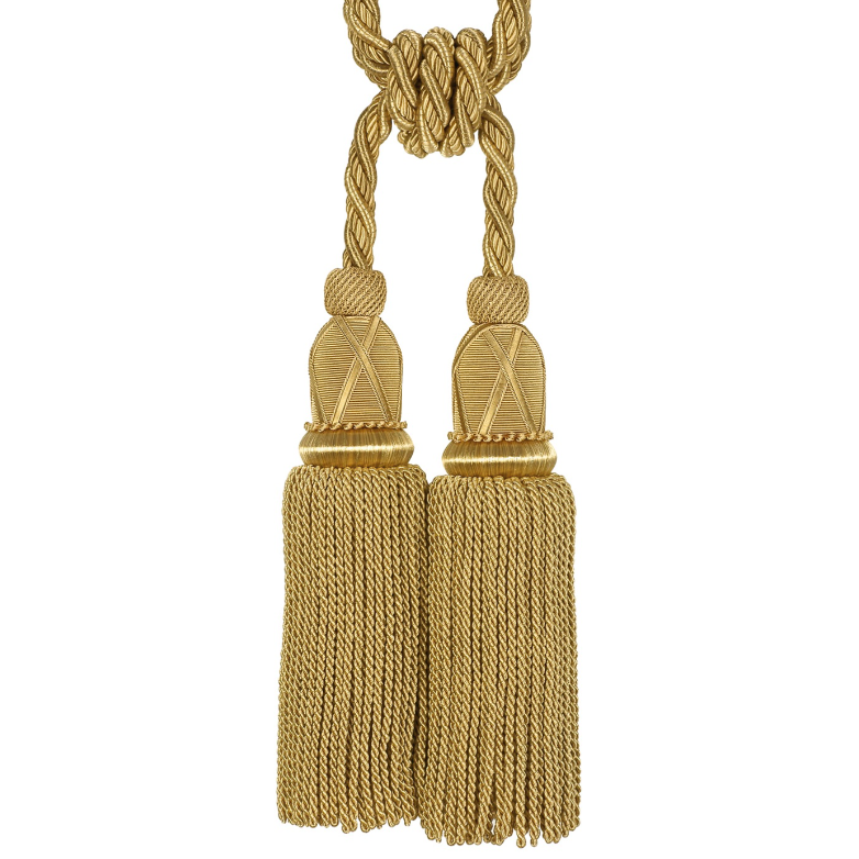 Champagne two tassel tieback on a white background