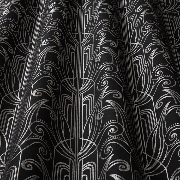 Black, Silver and Grey Curtain and Upholstery Fabric