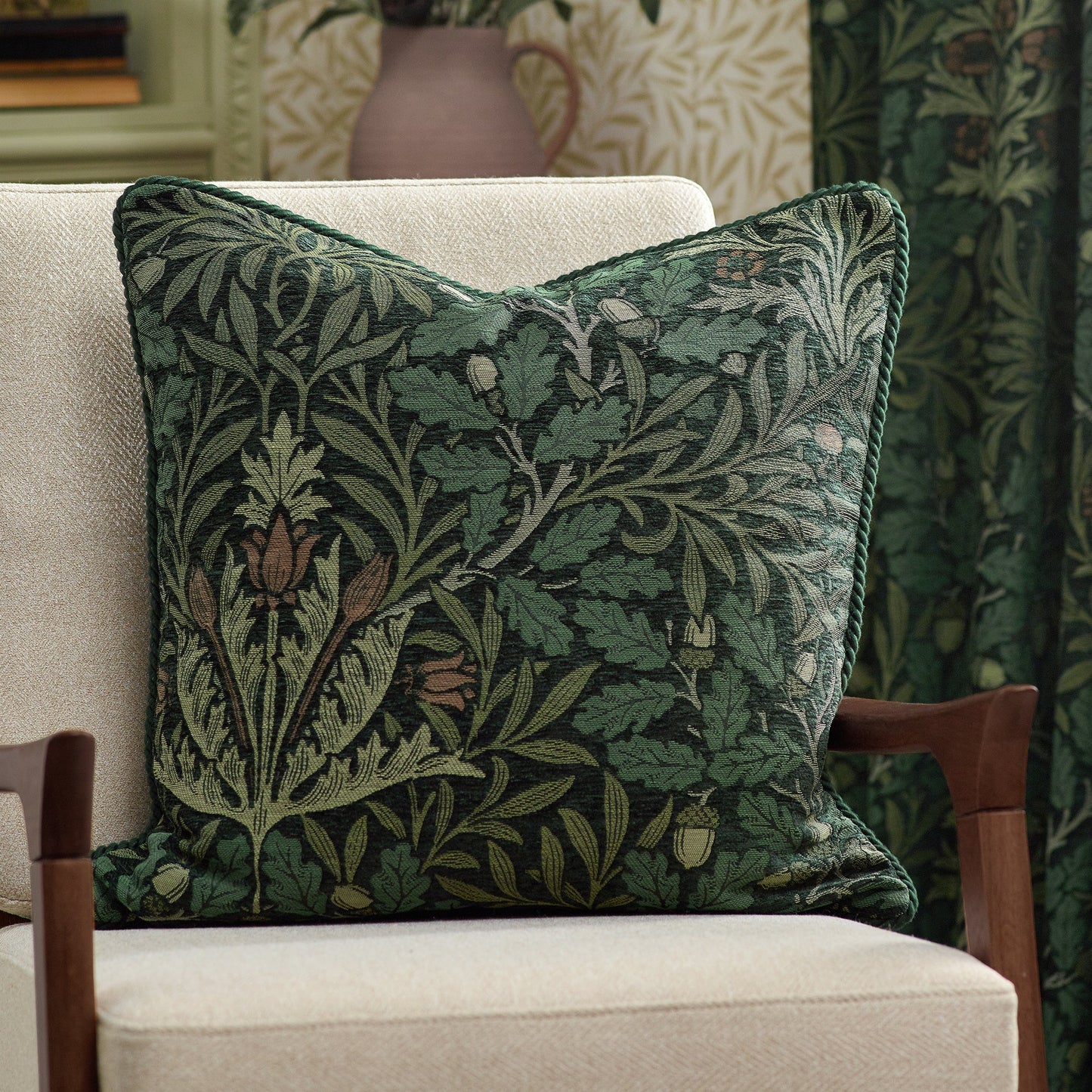 Acorn Multi Jacquard Cushion Thyme-Forest