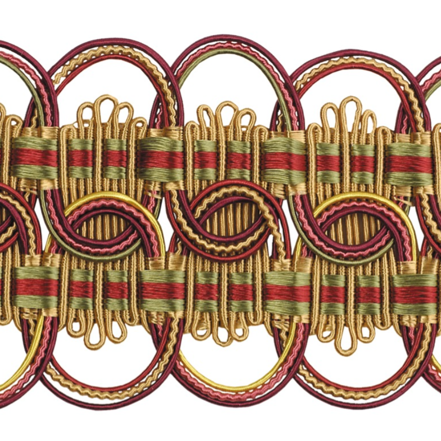 Atelier Trim 70mm Merlot | Wide Decorative Braid - Elegant Trimming ...