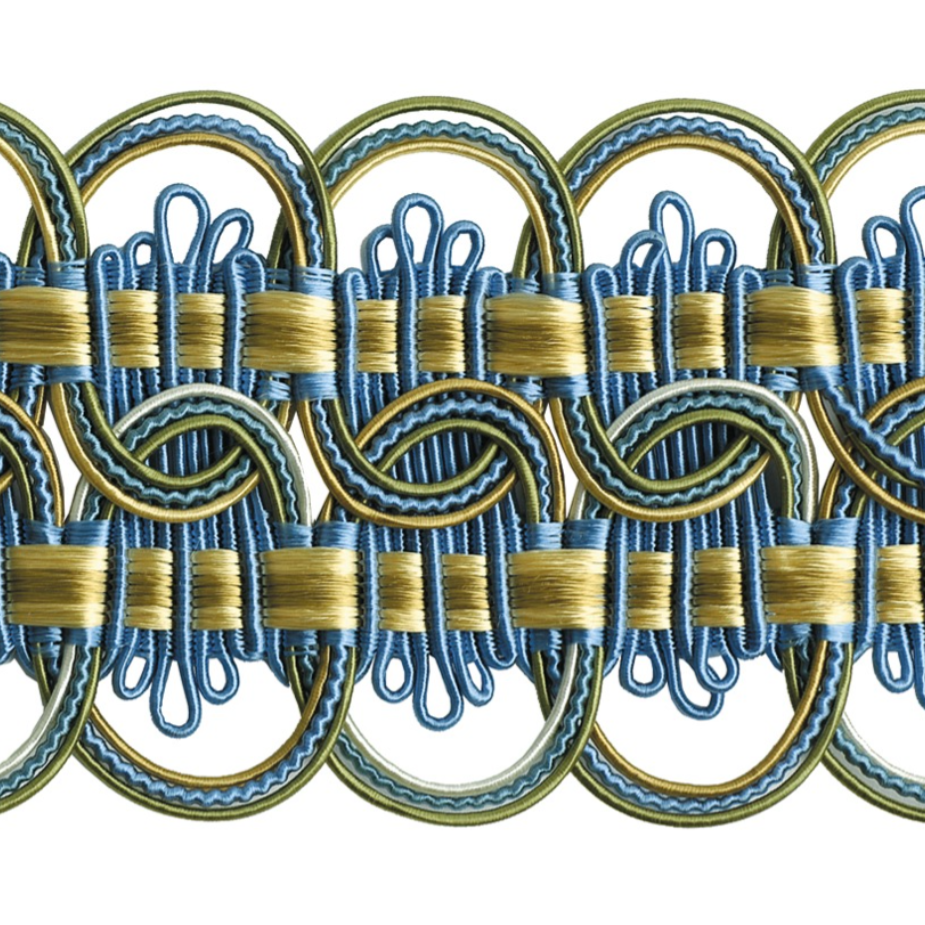Atelier Trim 70mm Tiffany | Wide Decorative Braid - Elegant Trimming ...