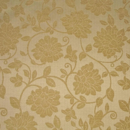 Audley Floral Gold Damask Fabric