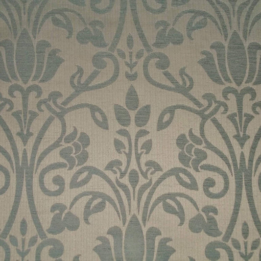 Audley Medallion Damask Chenille Lazuline Fabric