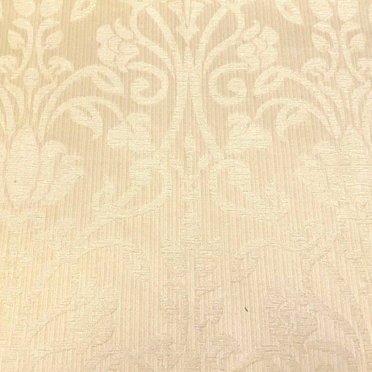 Audley Medallion Damask Chenille Oyster Upholstery Fabric