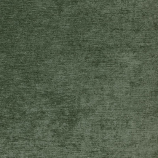 Aurea Chenille Thyme luxury fabric in a rich green tone with a soft, textured finish, ideal for curtains and upholstery projects.