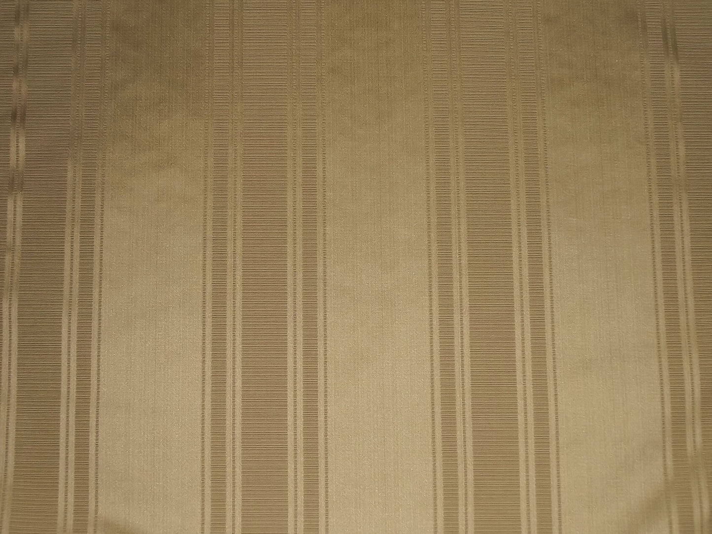 Blenheim Stripe Fabric Cream with a classic damask stripe design in gold tones, ideal for flame-retardant upholstery and curtains.