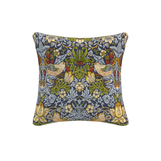 William Morris Strawberry Thief Tapestry Cobolt Scatter Cushion