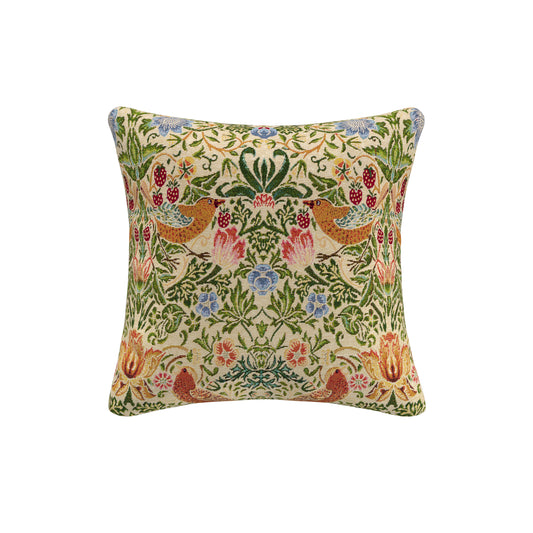 William Morris Strawberry Thief Tapestry Natural Scatter Cushion